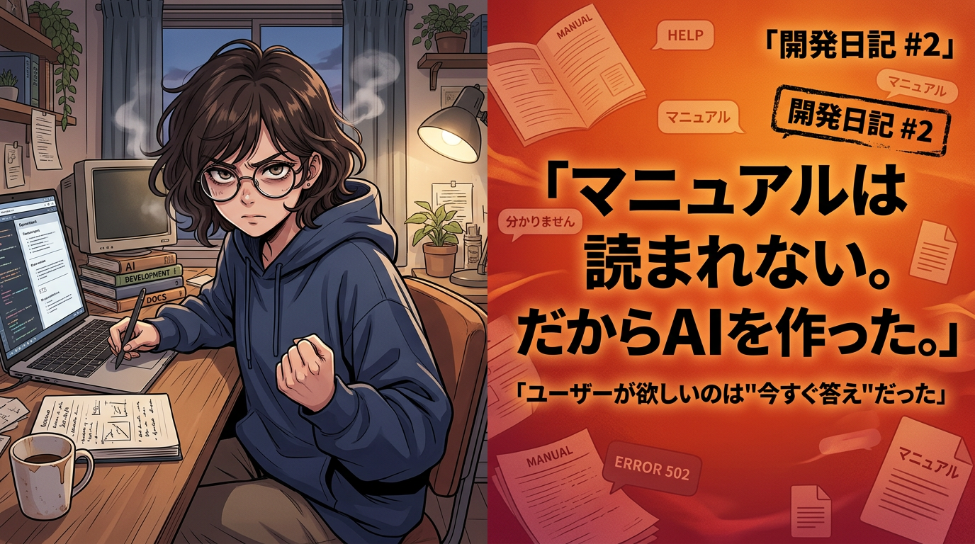【開発日記 #2】マニュアルは読まれない。だからAIを作った