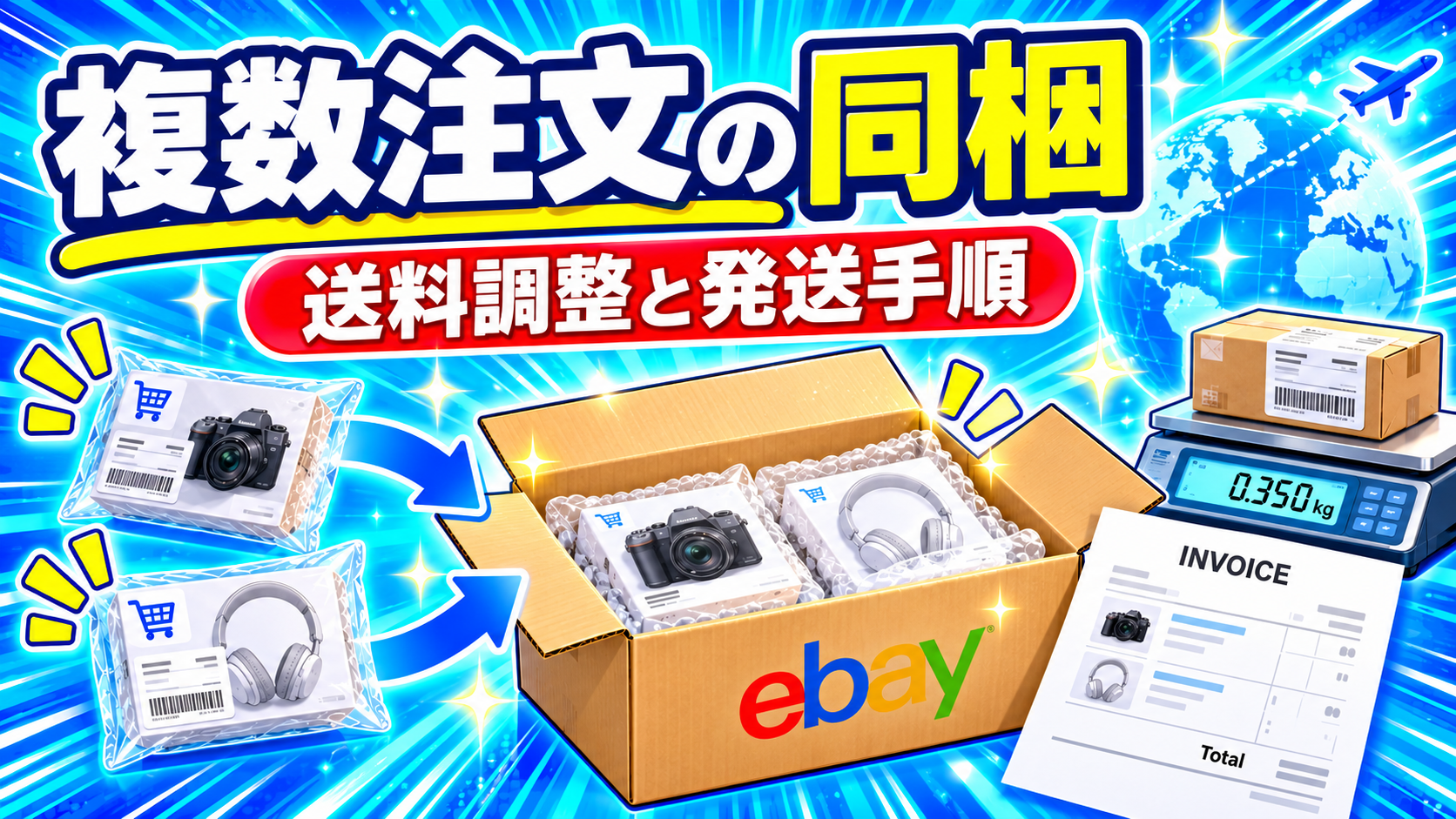 eBayで複数注文を同梱する方法｜送料調整と発送前の確認