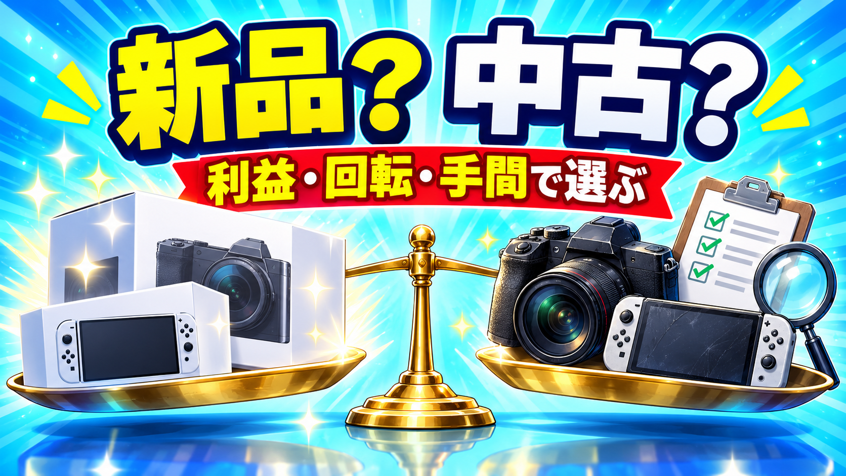 新品と中古品、どちらを売る？利益・回転・作業負荷で決める物販の選び方