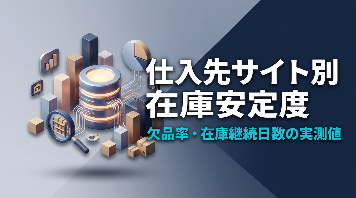 仕入先サイト別 在庫安定度データ｜欠品率・在庫継続日数の実測値