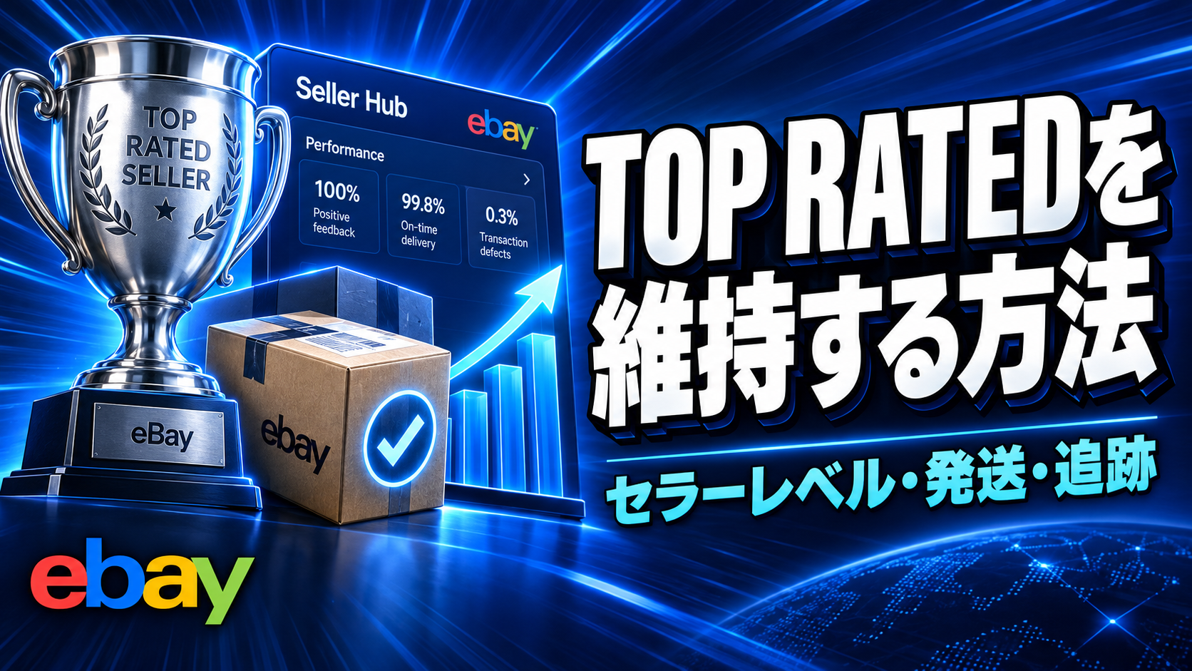 eBay Top Rated Sellerの条件と維持方法|セラーレベル・Defect Rate・追跡率を整える