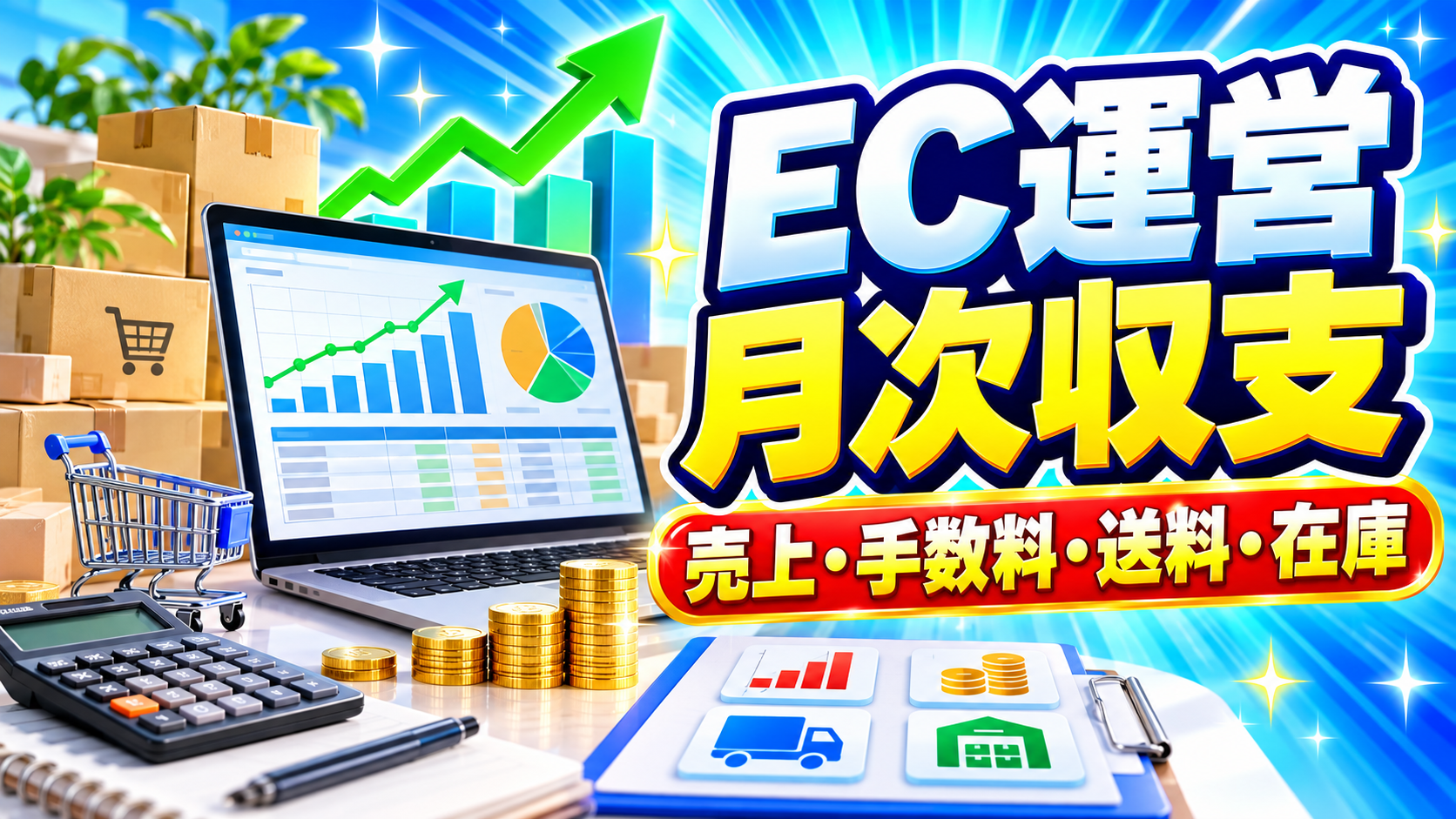 EC運営の月次収支表の作り方｜売上・手数料・送料・在庫を分けて見る項目