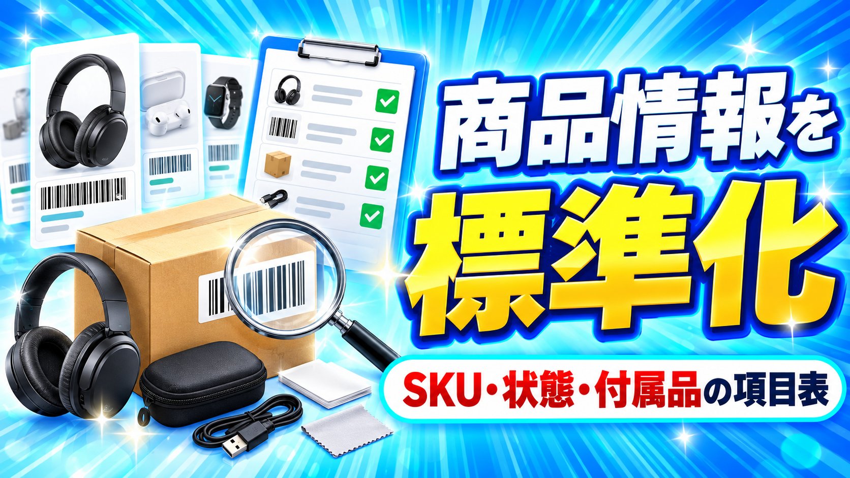 ネットショップの商品情報を標準化する方法|SKU・状態・付属品の項目表
